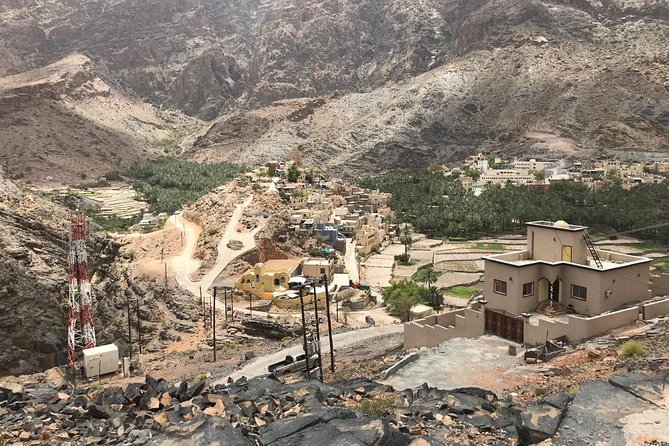 Day Trip to Wadi Bani Awf, Balad Sayt, Nakhal Fort & Hot Spring - Nakhal Fort and the view over the date palms
