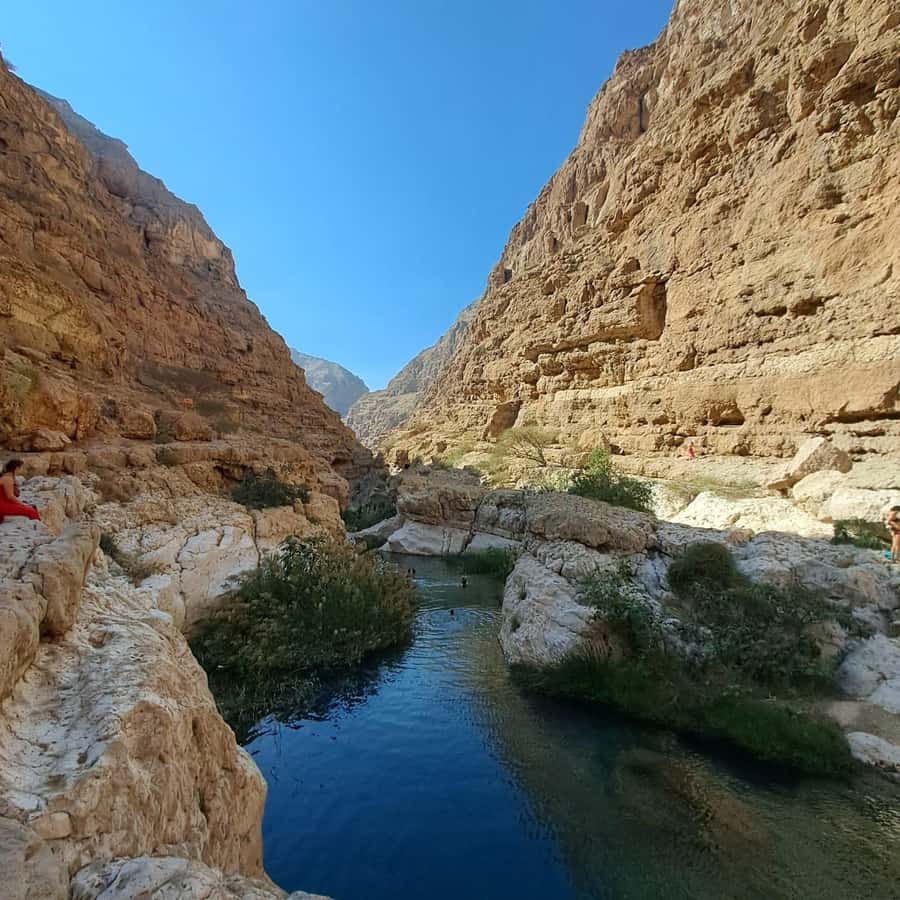 From Muscat: Wadi Shab Expedition - Walking into Wadi Shab