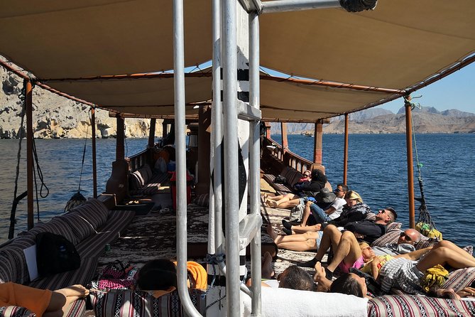 Khasab Dhow cruise-Half day with summing, dolphin watching - Leaving Port of Khasab on a traditional dhow