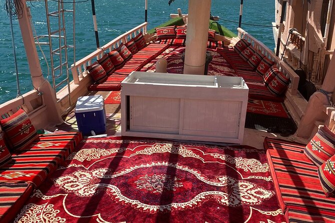 Khasab Dhow Cruise To Musandam Fjords With Lunch Onboard - Watching dolphins at about 10:45 am