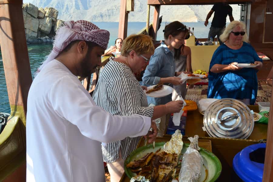 Musandam/Khasab: Overnight Dhow Cruise with Camping and BBQ - Setting Out From Khasab Into Khor Sham