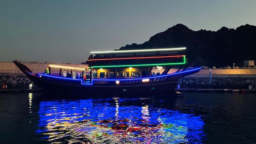 Muscat: Omani Dhow Coastal and Sunset Cruise - Sunset from the deck