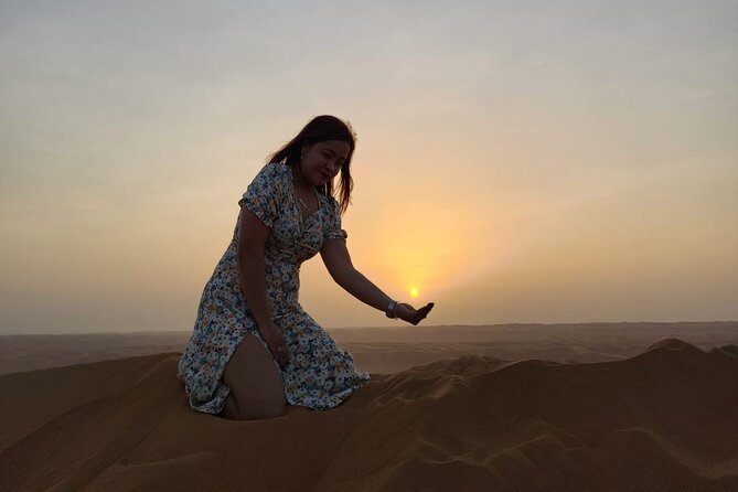 Private Watching Sunset Desert Safari Tour - The road from the wadi to Wahiba Sands
