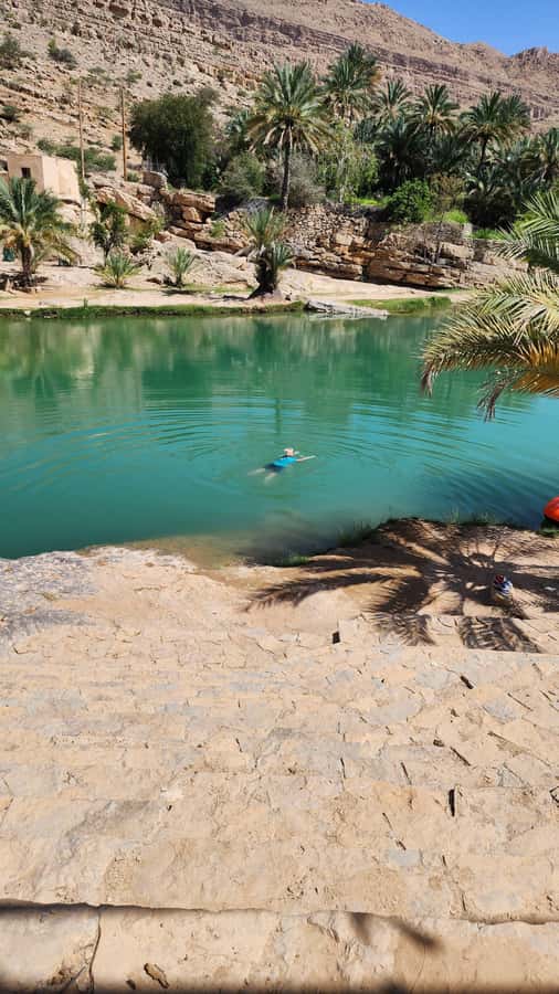 Sunset at wahiba desert - Swimming in the freshwater pools