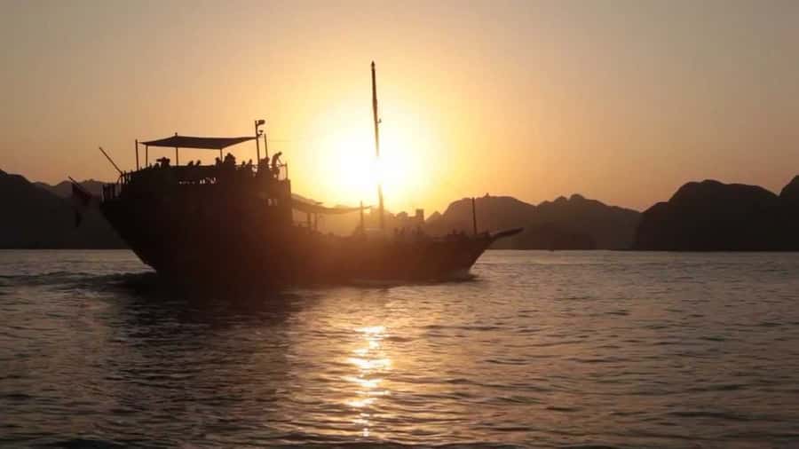 Sunset Dhow Cruise - Passing Muscat Yacht Club and Sidab Fishing Village